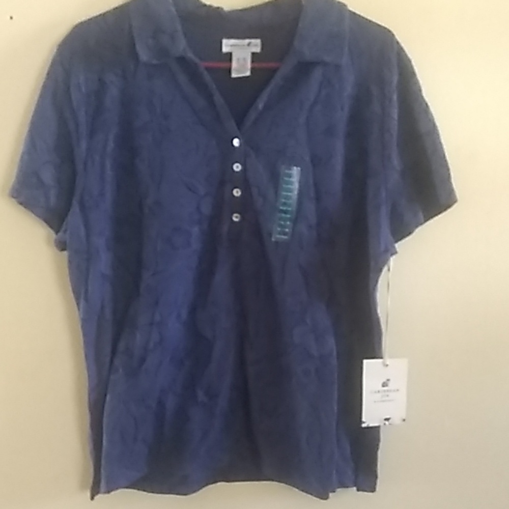 Caribbean Joe & Company Navy Blouse XXL